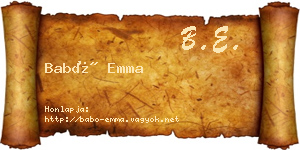 Babó Emma névjegykártya